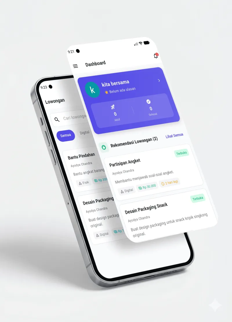 TalentaHub Talent - Preview aplikasi mobile